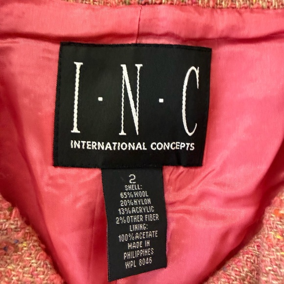 INC International Concepts Women's Pink Trench Coat wool blend size 2 - Picture 2 of 8